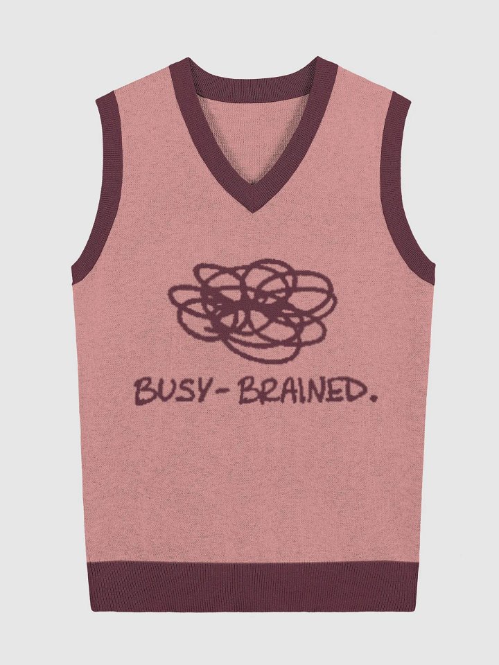 BUSY-BRAINED (lg. design, duotone maroon) knitwear vest product image (3)