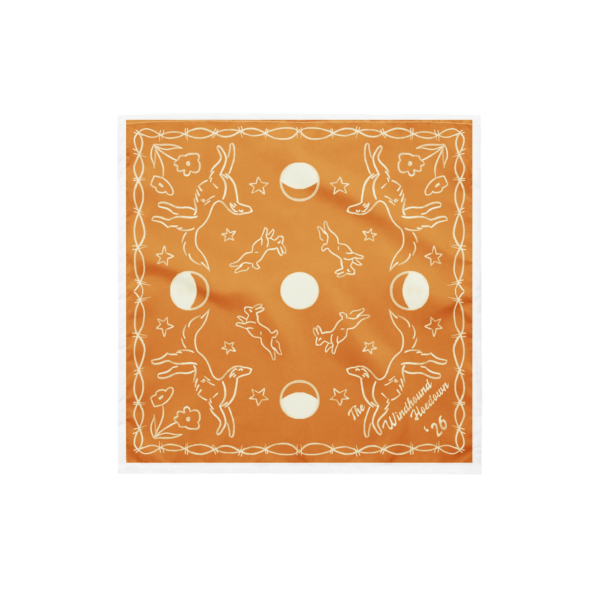 Windhound Hoedown '26 Bandana - White on Marigold product image (1)