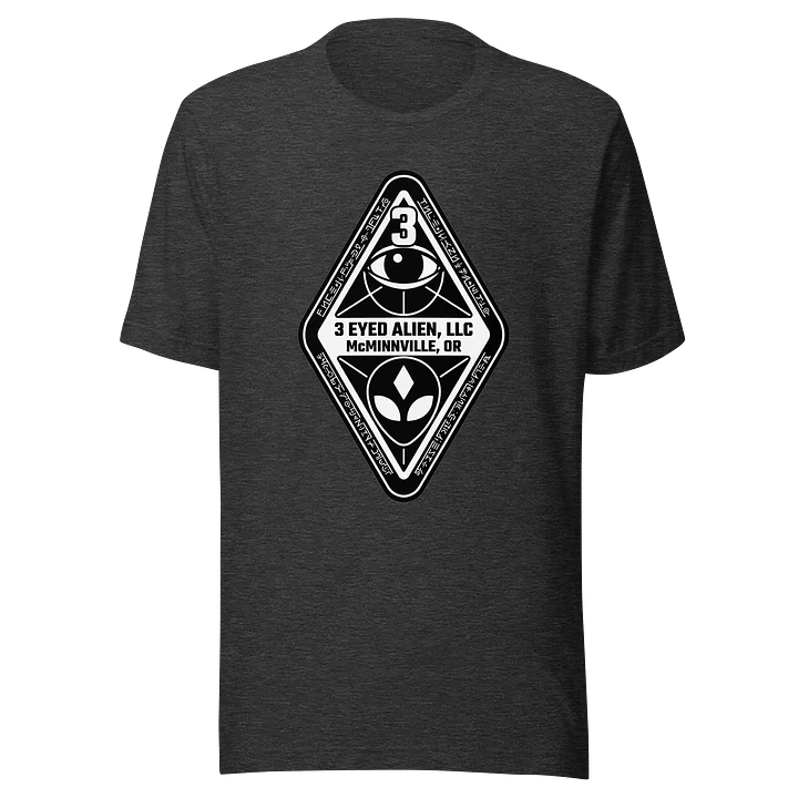 3 Eyed Alien – Emblem – on Heather Gray Bella+Canvas Unisex Supersoft T-Shirt product image (1)