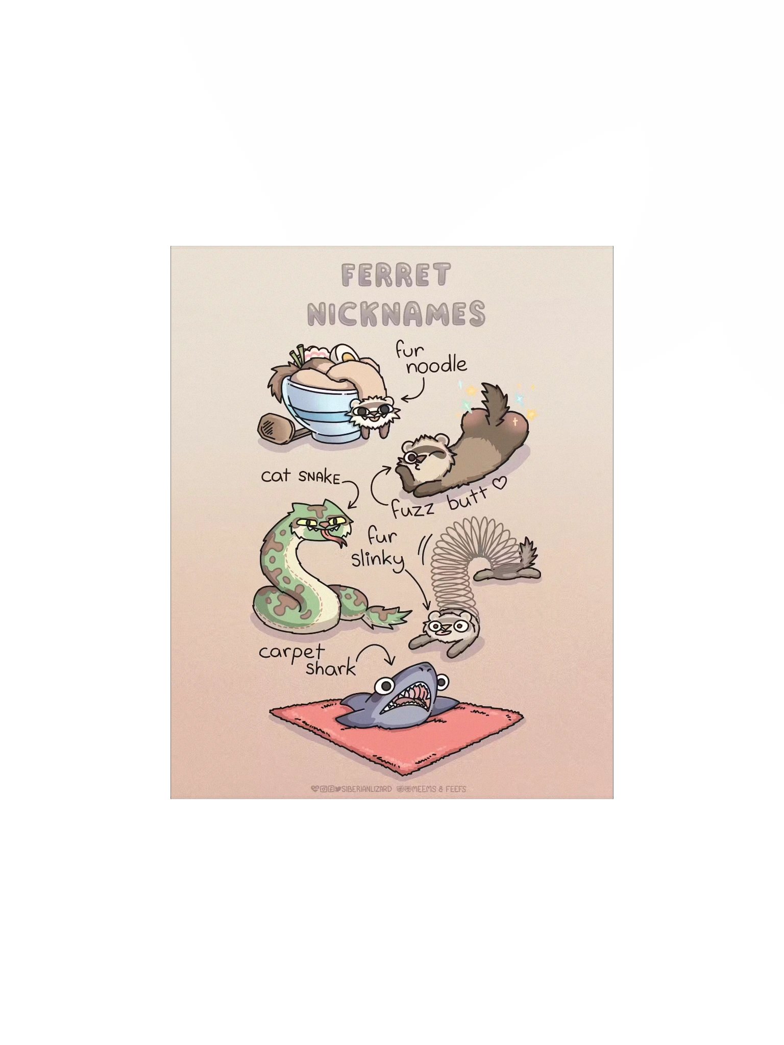 Ferret Nicknames | Bestselling Poster product image (1)