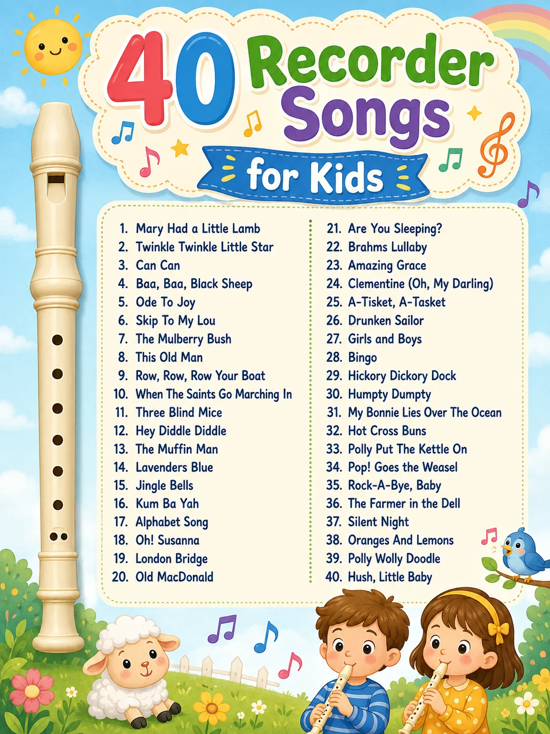 Easy Recorder Songs for Kids: 40 Fun and Easy Sheet Music Pieces with Letter Notes for Beginners product image (3)