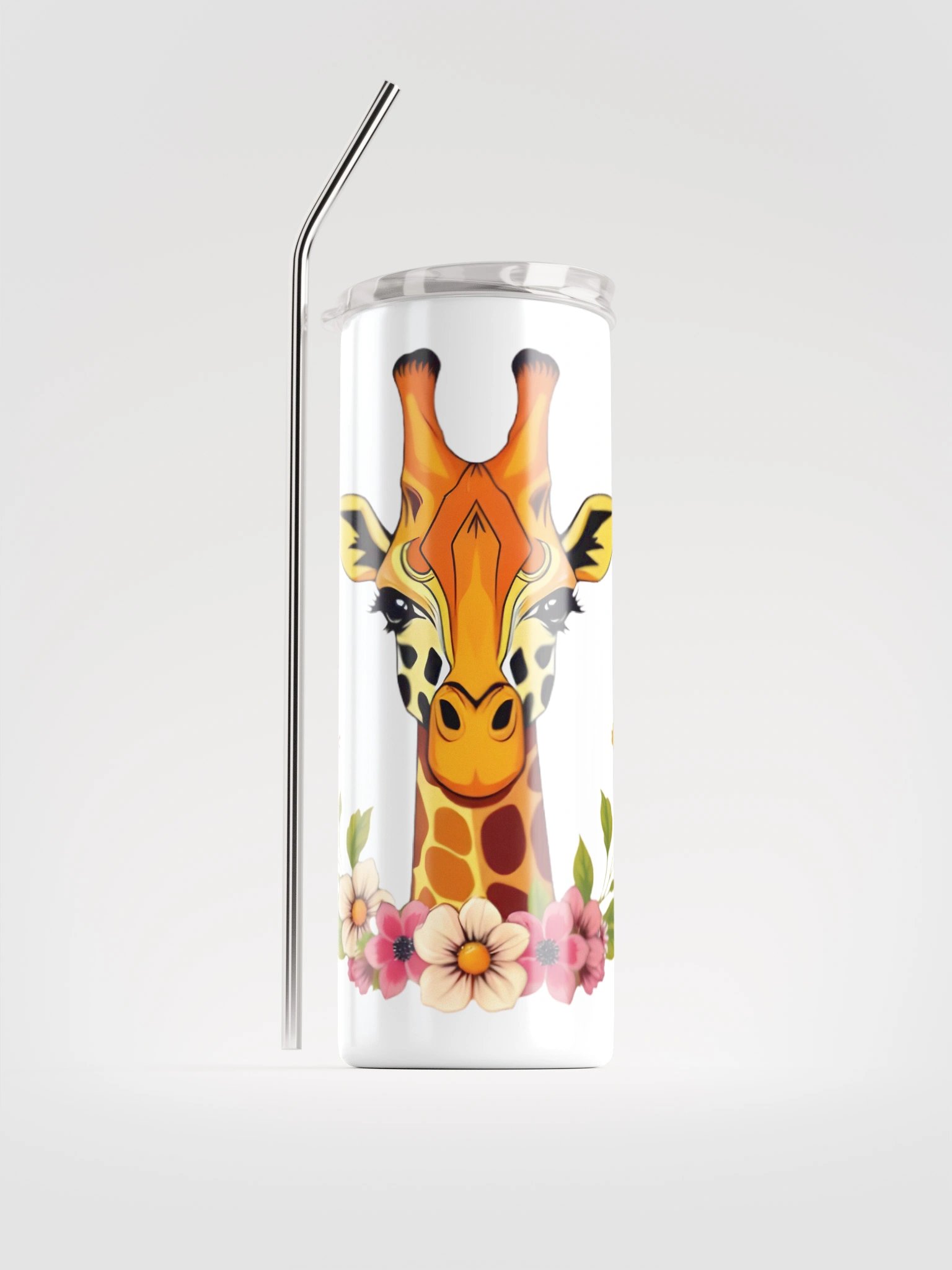 Floral Giraffe Stainless Steel Tumbler product image (1)