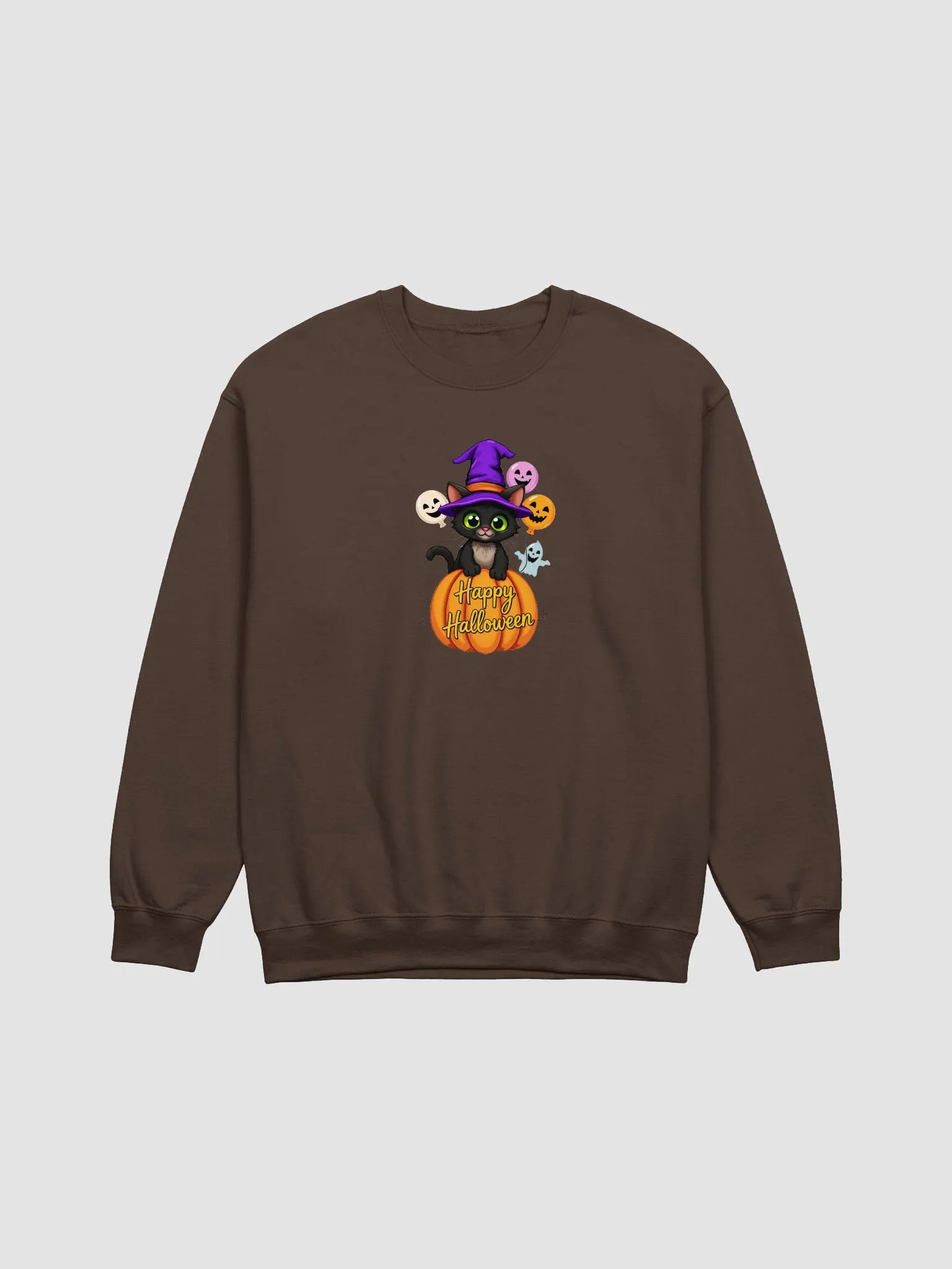 Witchy Sitting Pumpkin Cat Crewneck product image (7)