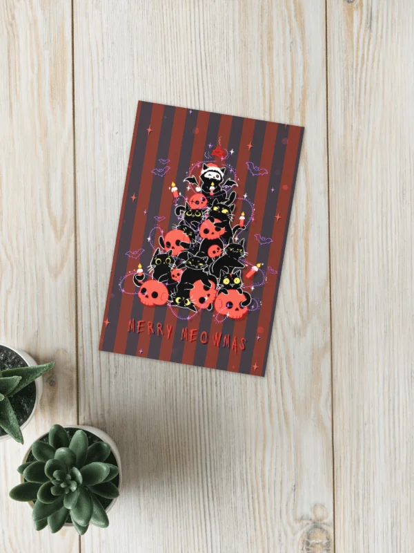 Gothic Christmas cat tree - Printable Christmas Card | Digital Download product image (2)