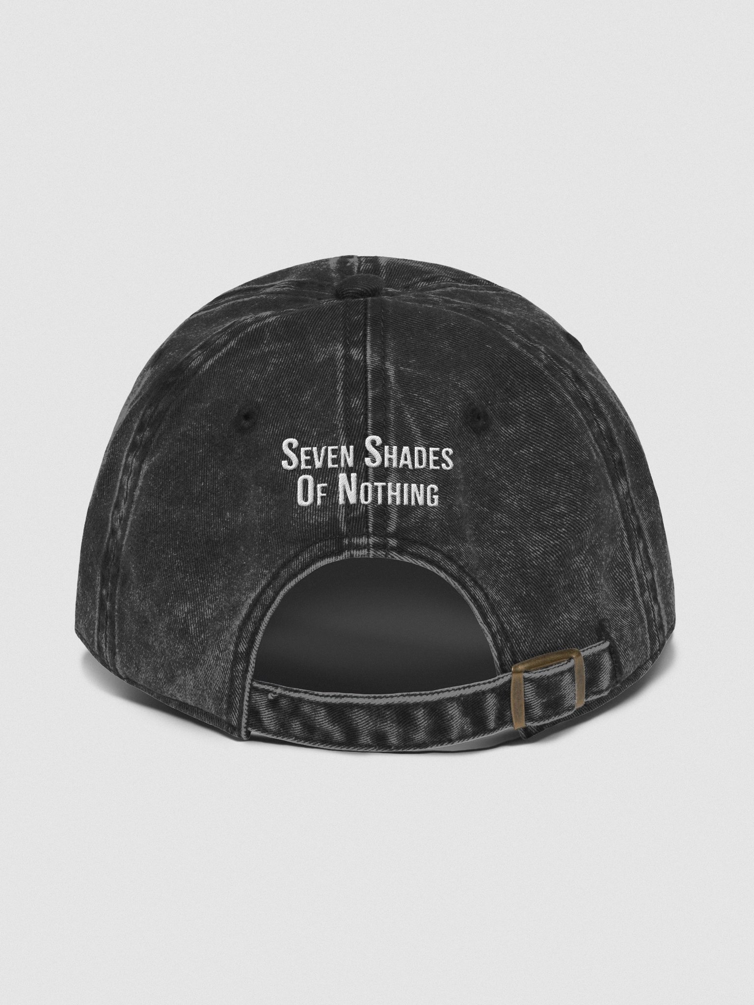 Seven Shades of Nothing White Logo on on Otto Vintage Wash Dad Hat product image (6)