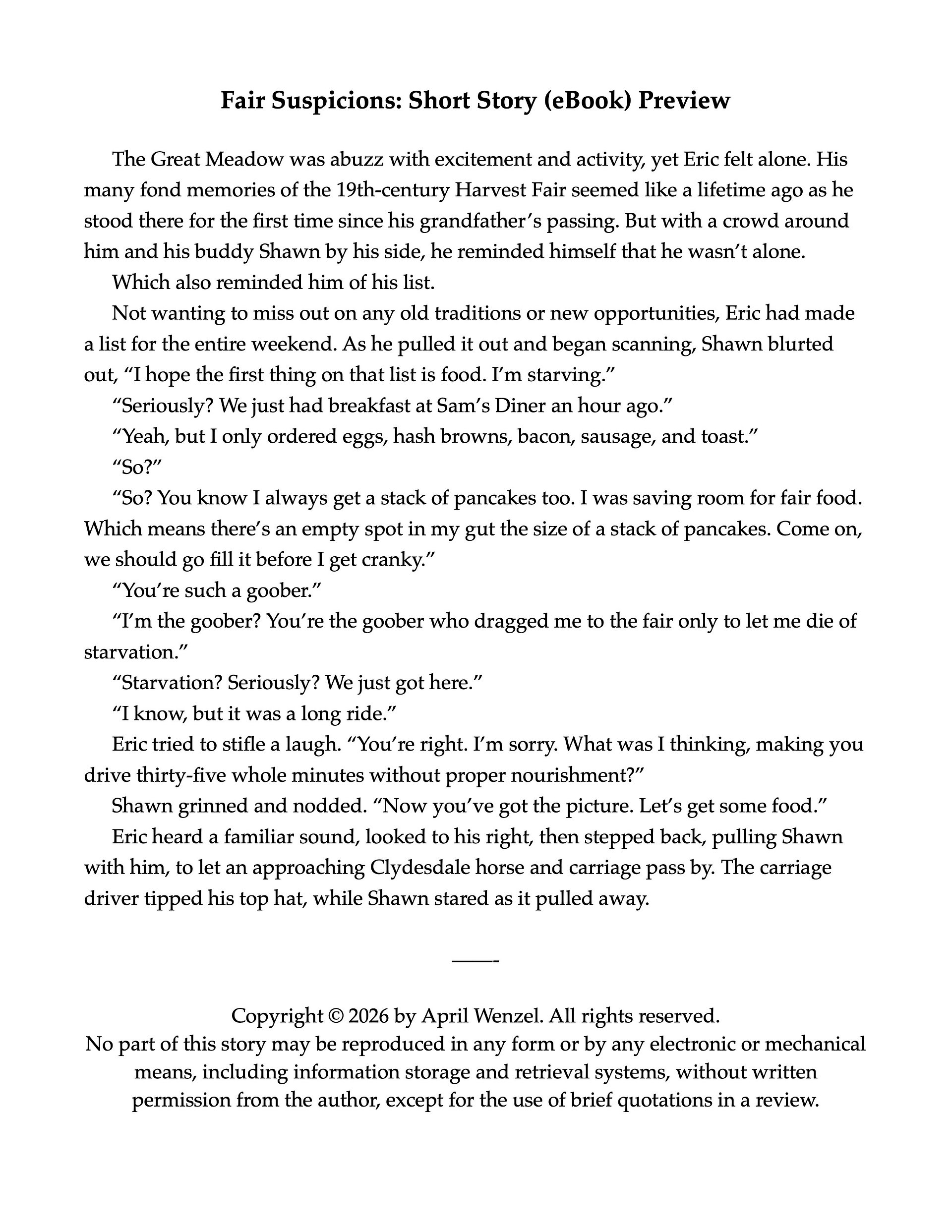 Fair Suspicions: Short Story (eBook) product image (2)