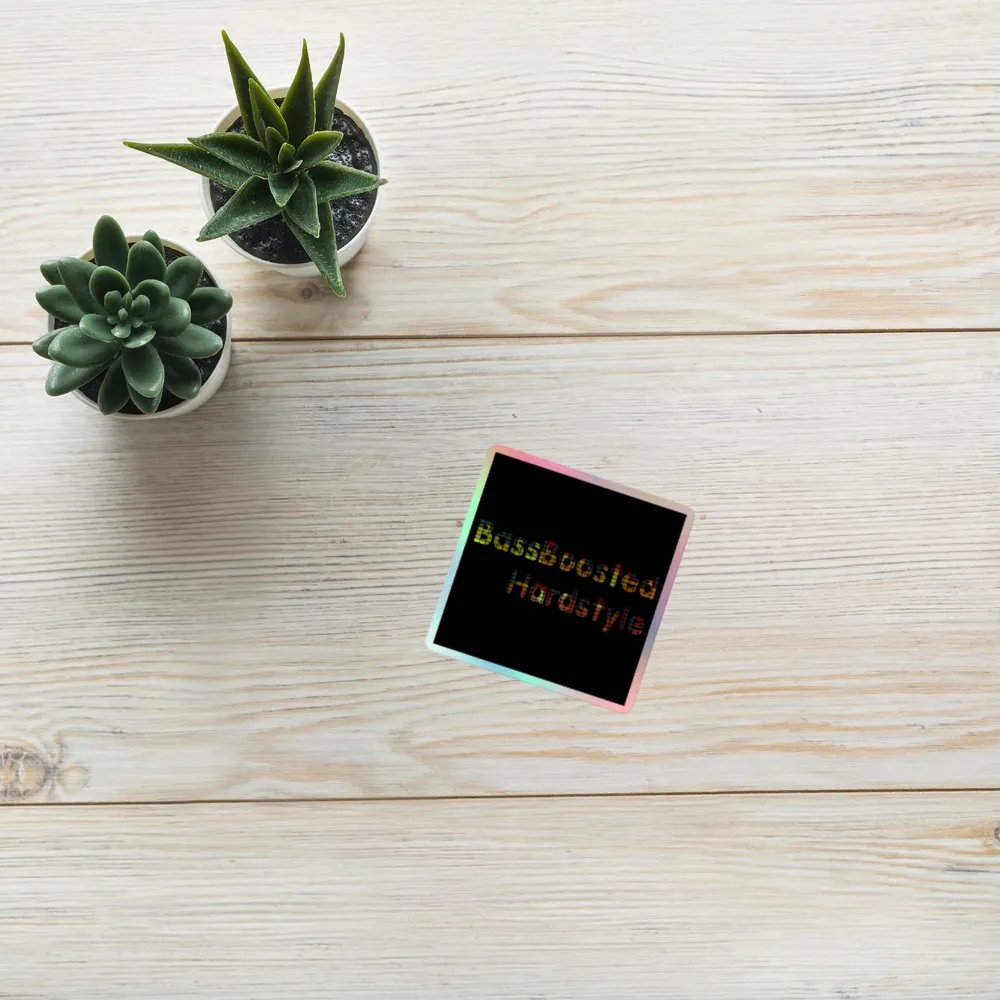 BassBoostedHardstyle Holographic Stickers (Black Background) product image (10)