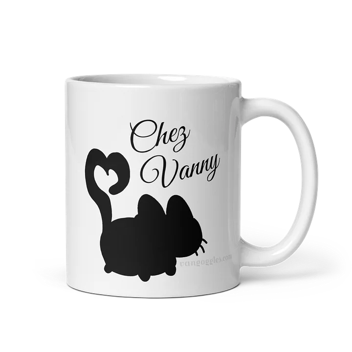 chez vanny logo coffee mug - black on white product image (1)