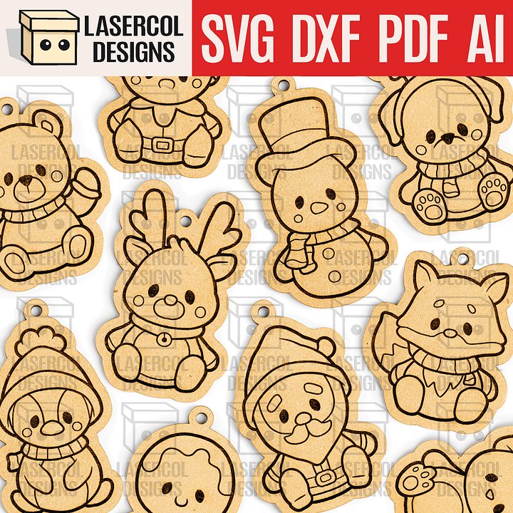 Christmas Ornaments Set - Laser Cut Files product image (1)