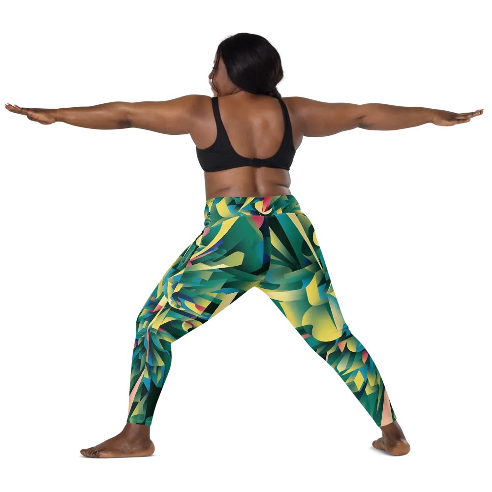 Abstract Lithographic Pattern Design Leggings with pockets - V8 product image (4)