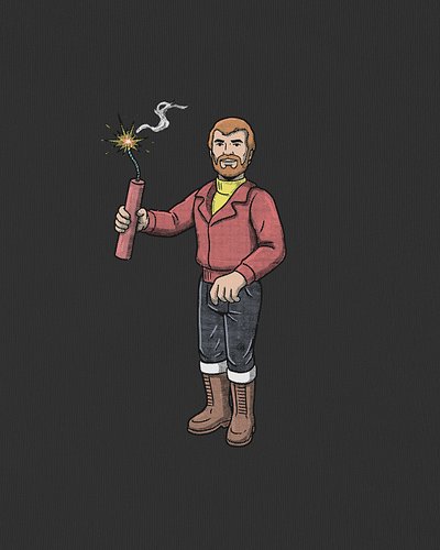 Carl lives for danger.

#Misadventure #Firecracker #toys #tshirt #design #misfit