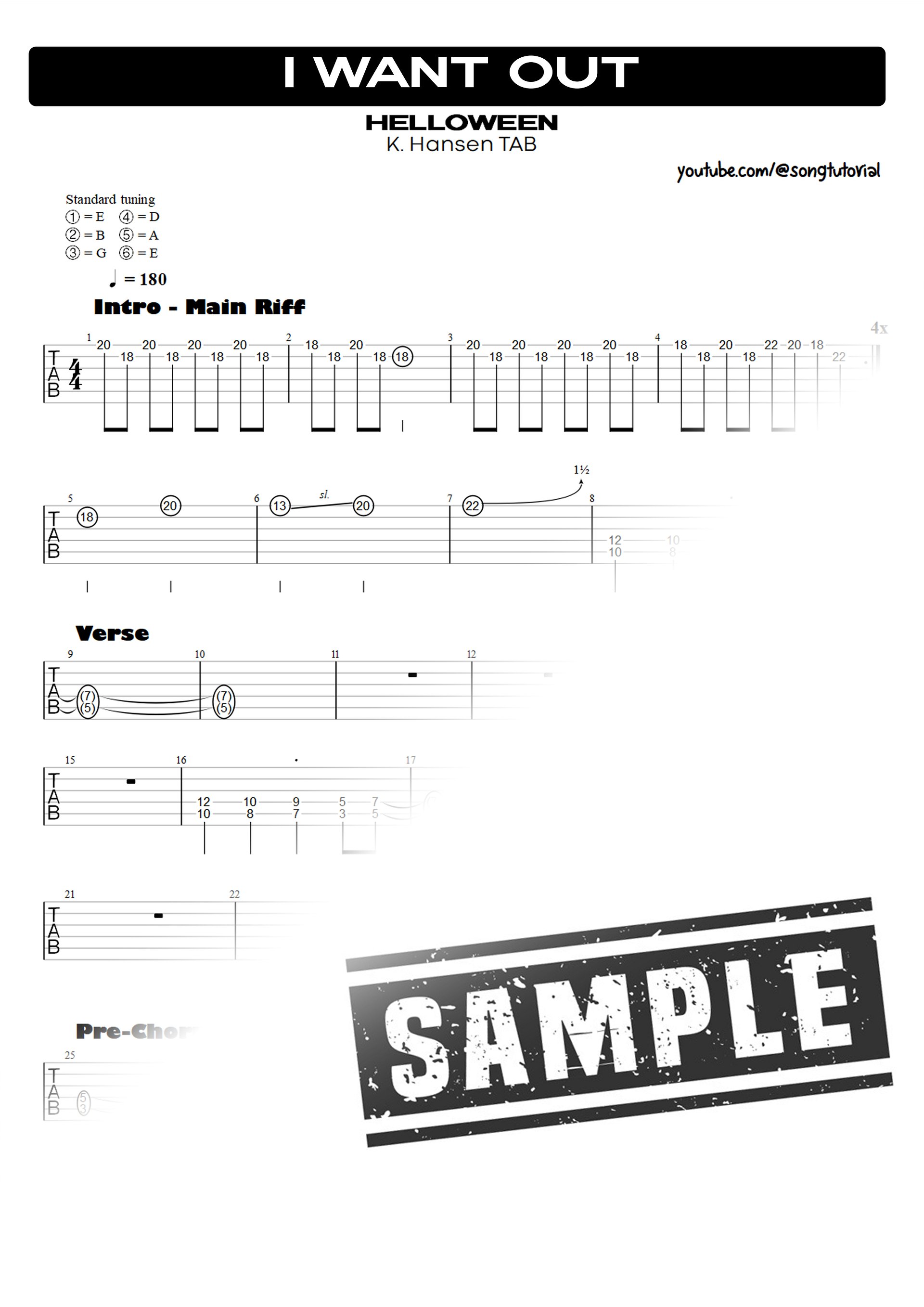 I Want Out PDF TAB + Backing Track MP3 product image (2)