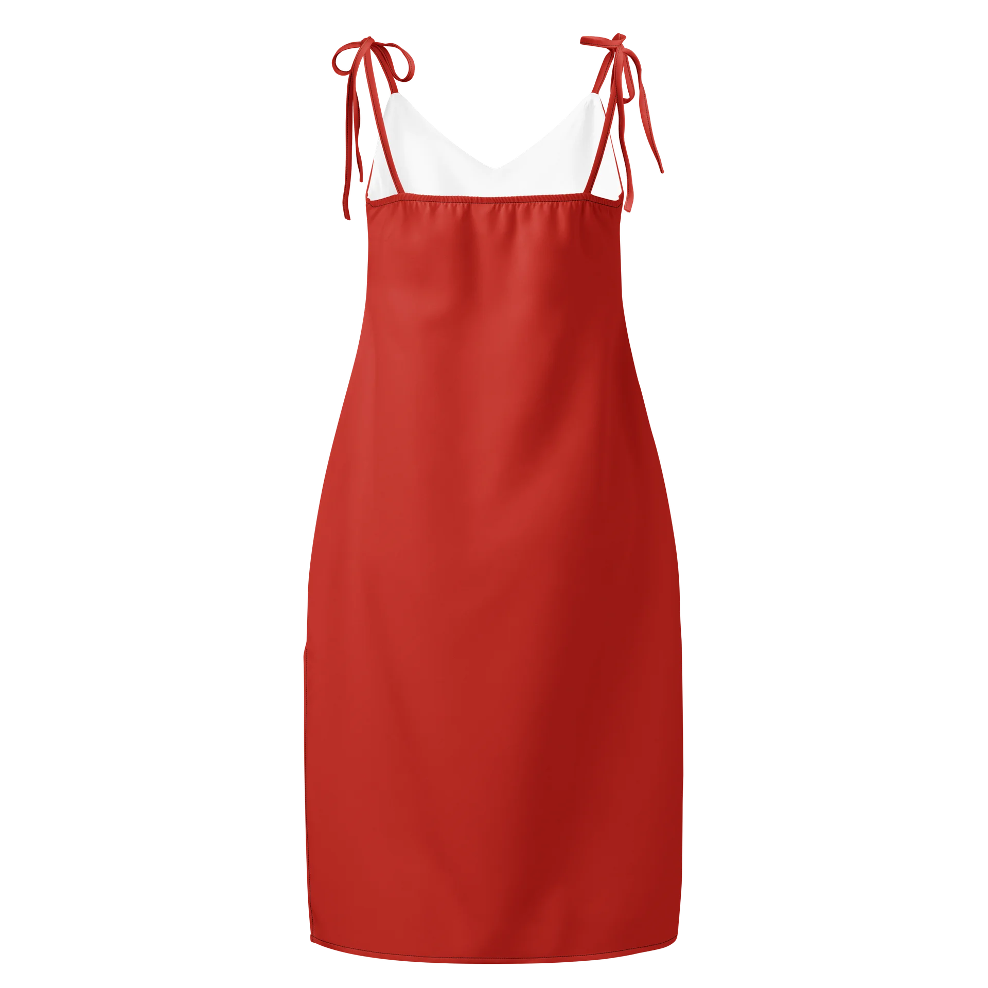 Bold Red All-Over Print Slip Dress with rose details product image (2)