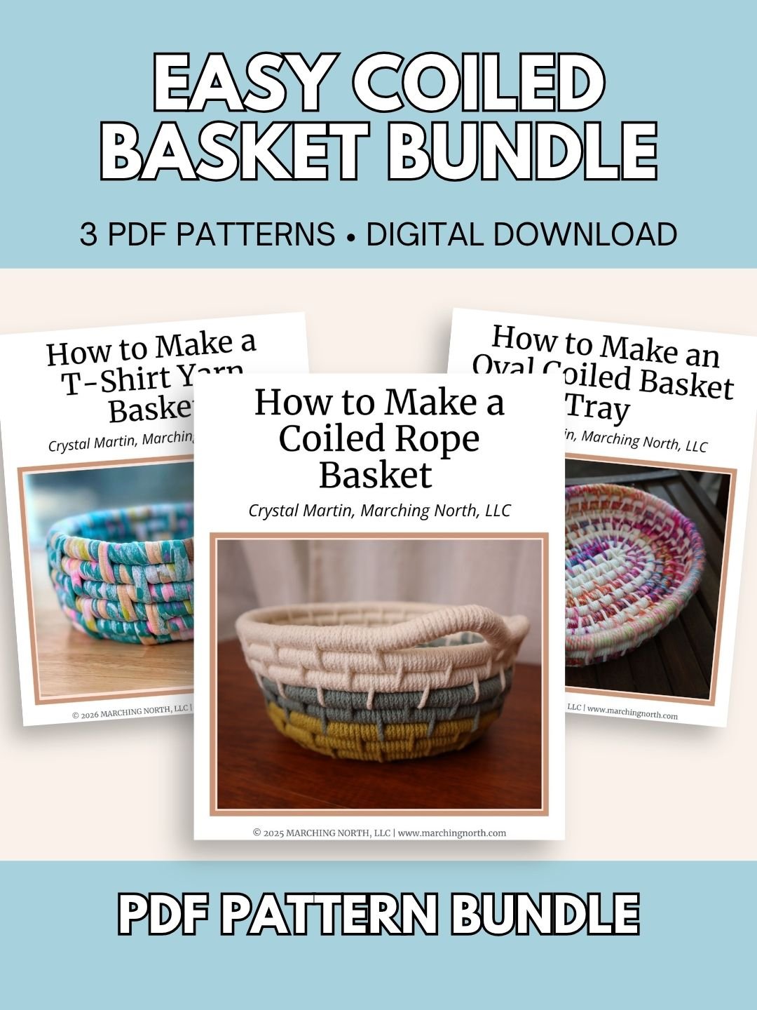 Easy Coiled Basket Pattern Bundle (3 Digital PDF Patterns) product image (1)
