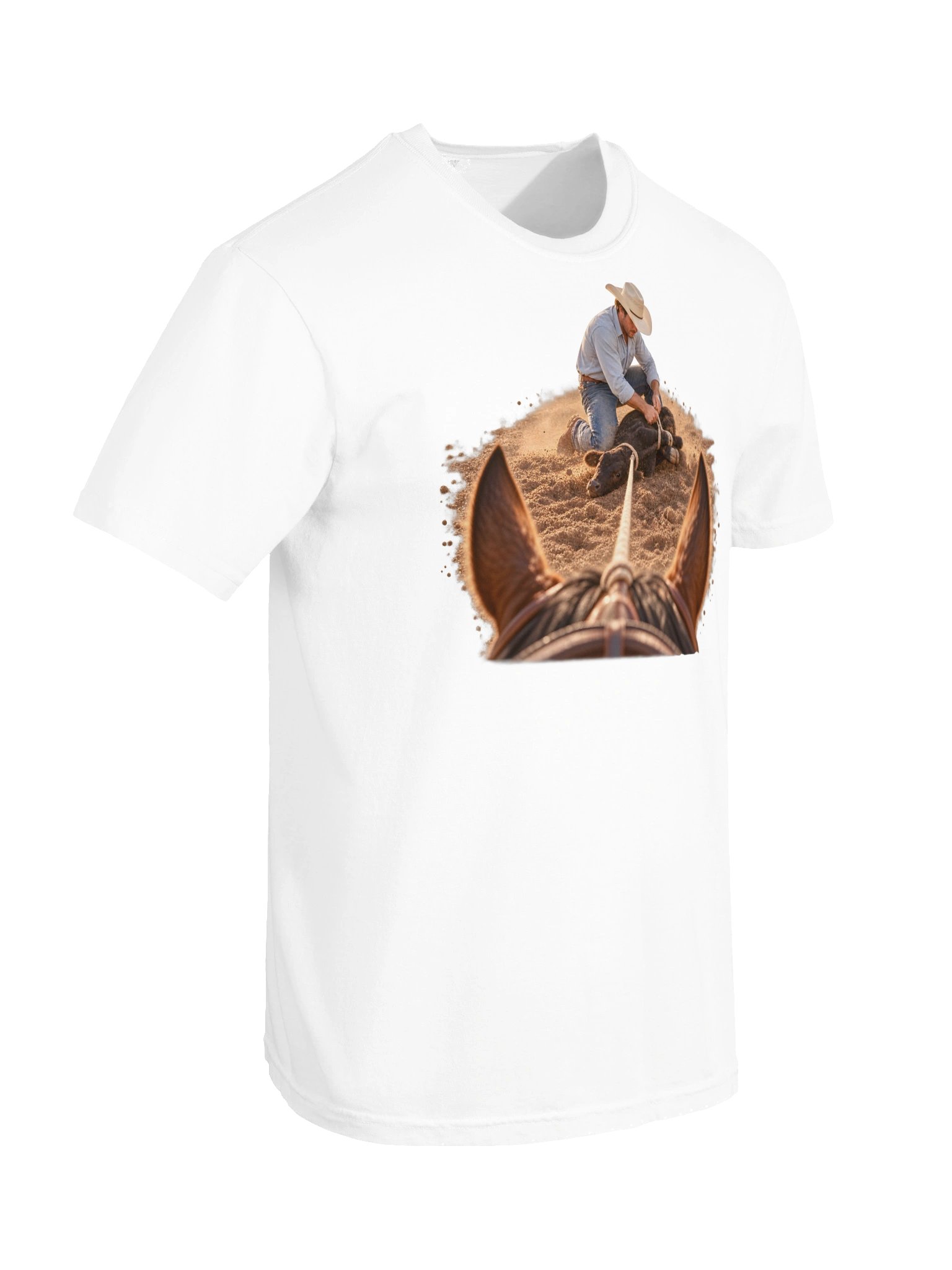 Calf Roping Rider’s View T-Shirt | BROKEN RODEO™ product image (12)
