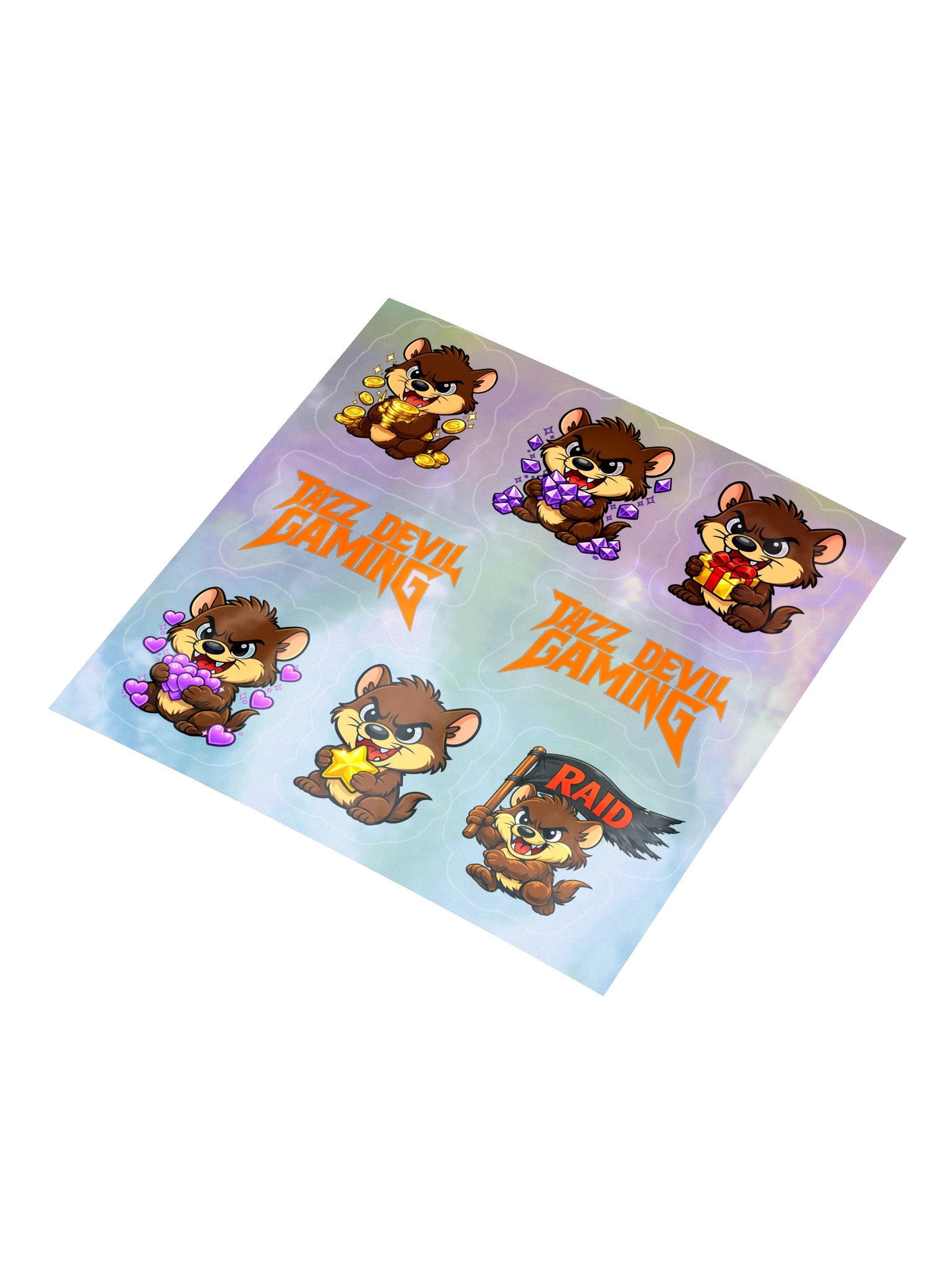 Tazz Devil Gaming Holographic Sticker Sheet product image (3)