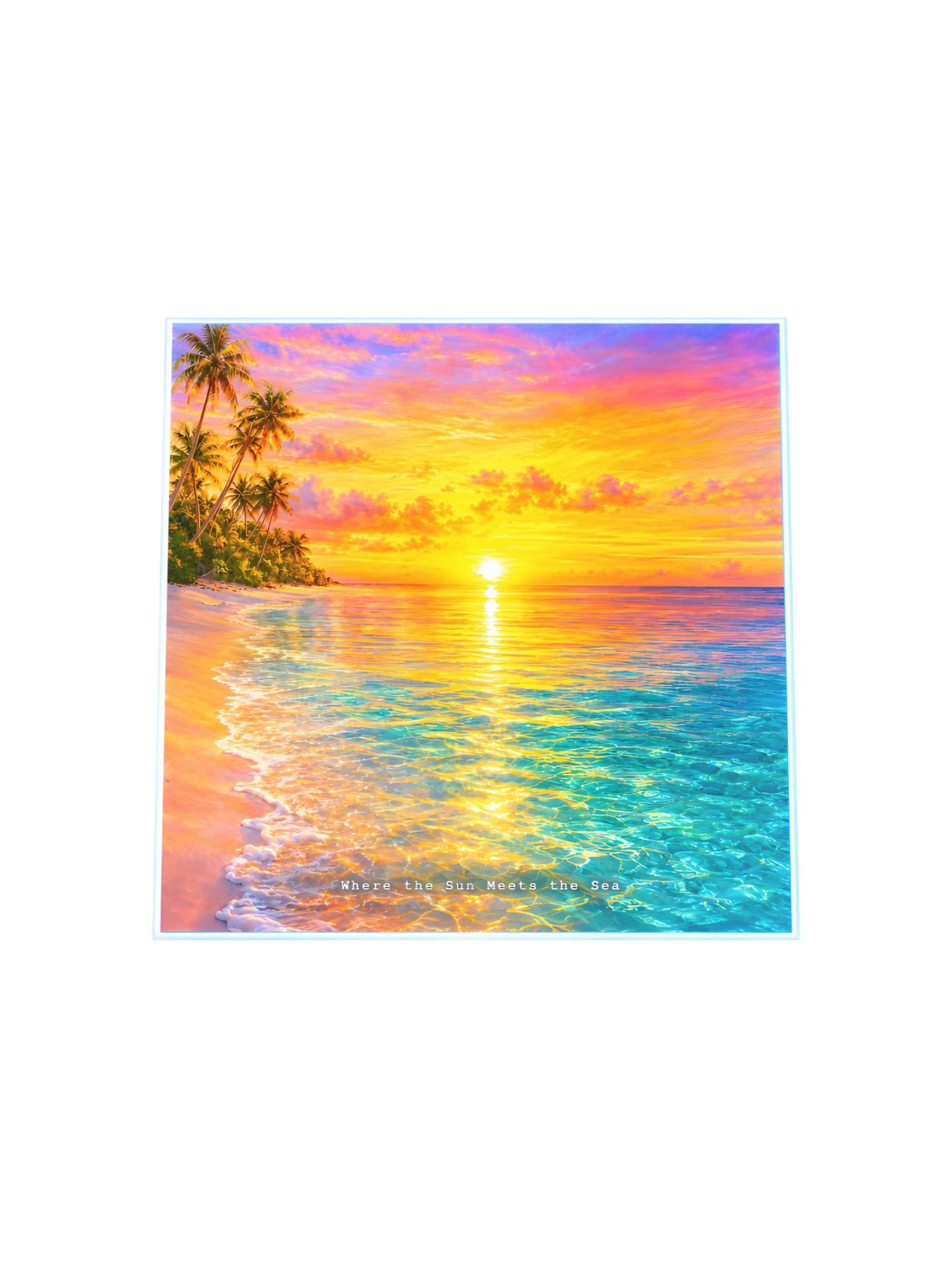 Tropical Sunset Beach Wall Art Poster, Turquoise Ocean Paradise Print, Wanderlust Gift product image (5)
