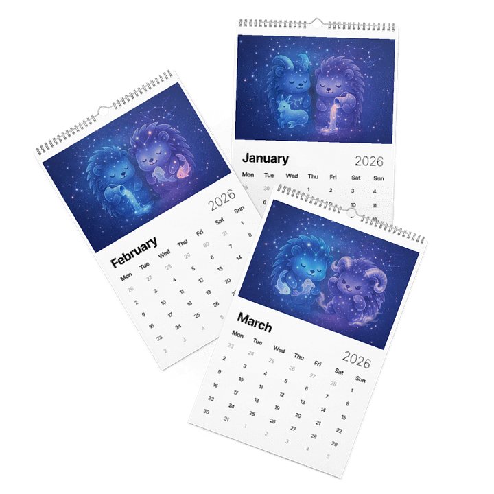 Zodiac hedgie calendar product image (2)