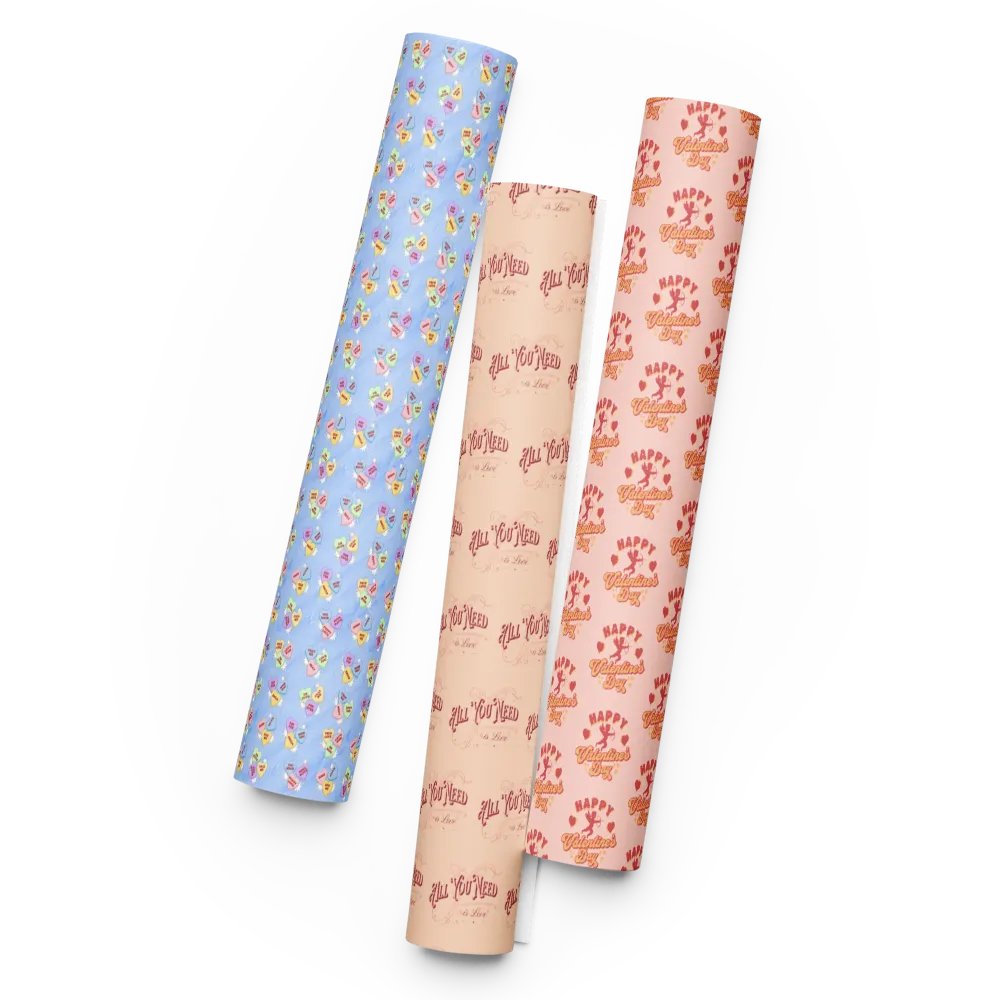 Retro Valentines Wrapping Paper Set of 3 product image (7)