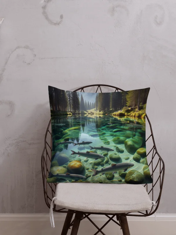 Tranquil River Dream All-Over Print Pillow | AI Design product image (1)