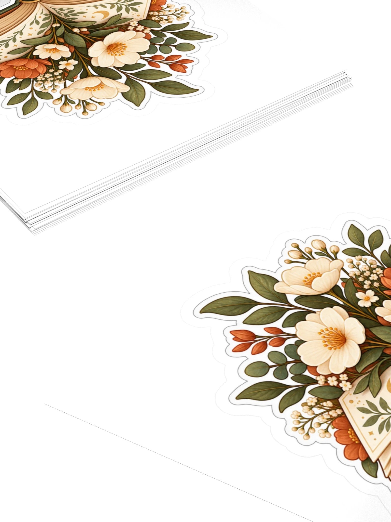 Floral Open Book Sticker | Botanical Bookish Vinyl Decal for Readers product image (4)