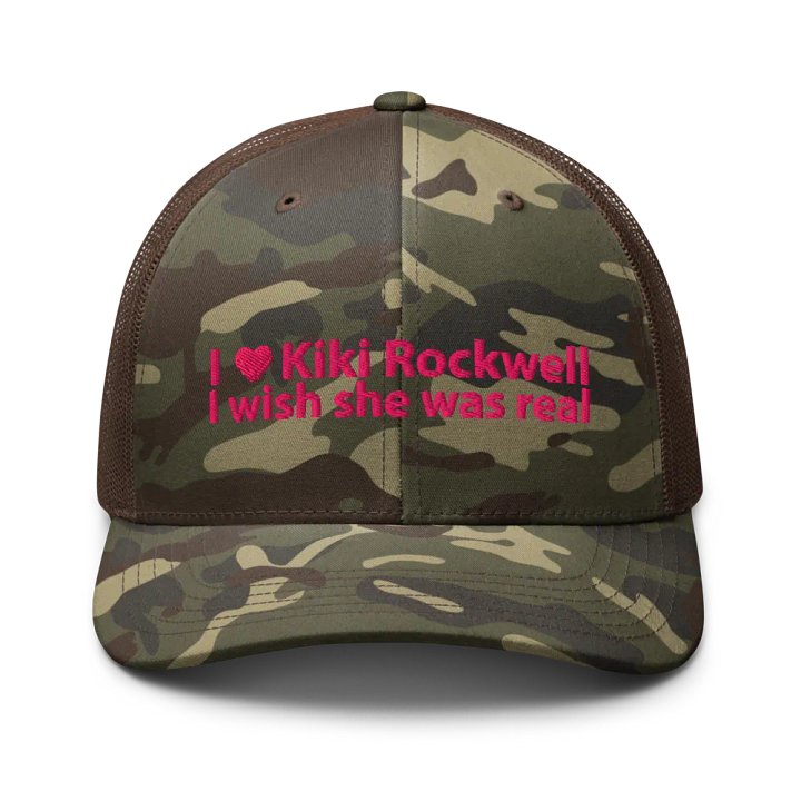 'I <3 Kiki Rockwell I wish she was real' Camo Trucker Cap product image (1)