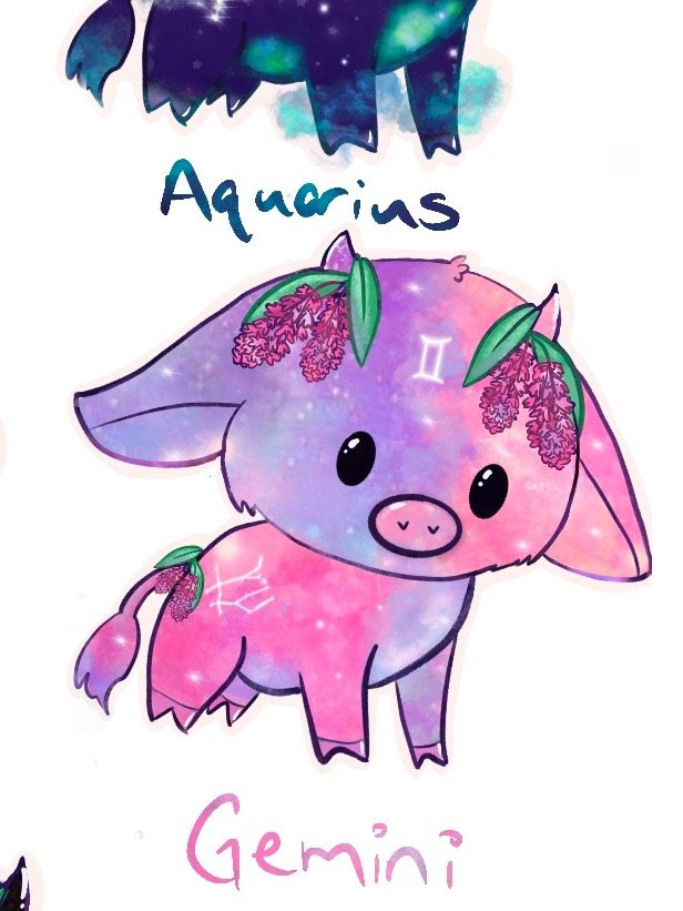 Gemini pink cow sticker product image (1)