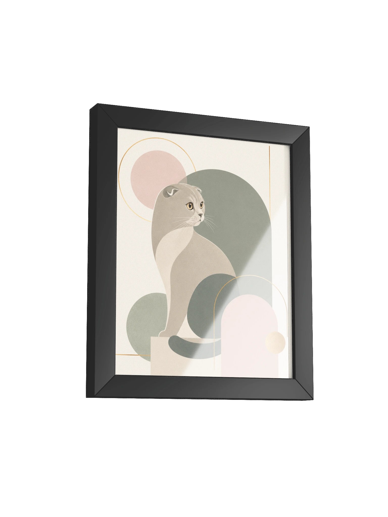 Pastel Cat Geometric Art Framed Poster product image (2)