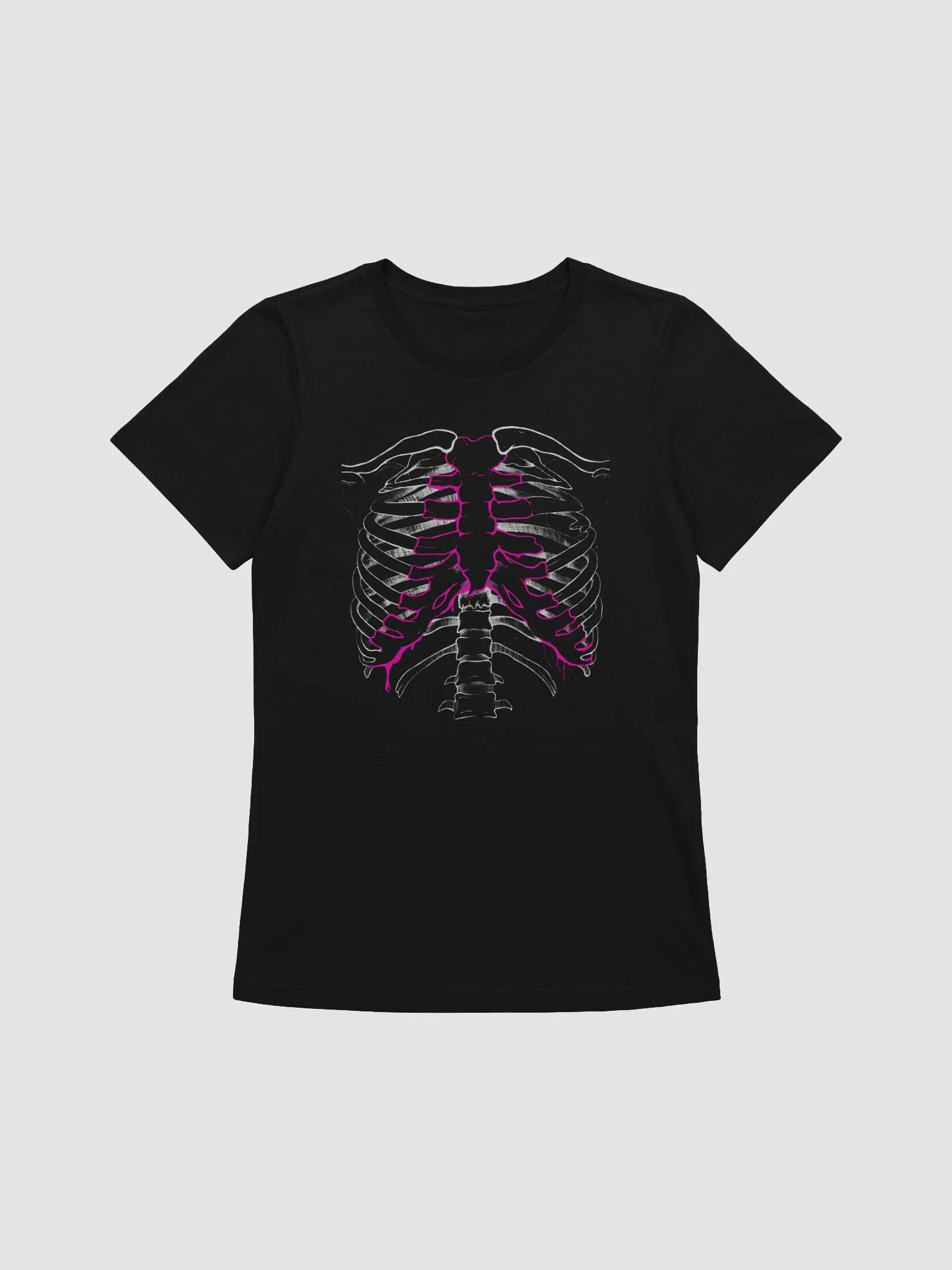 Pink Rib Femme Line Tee - Black product image (1)