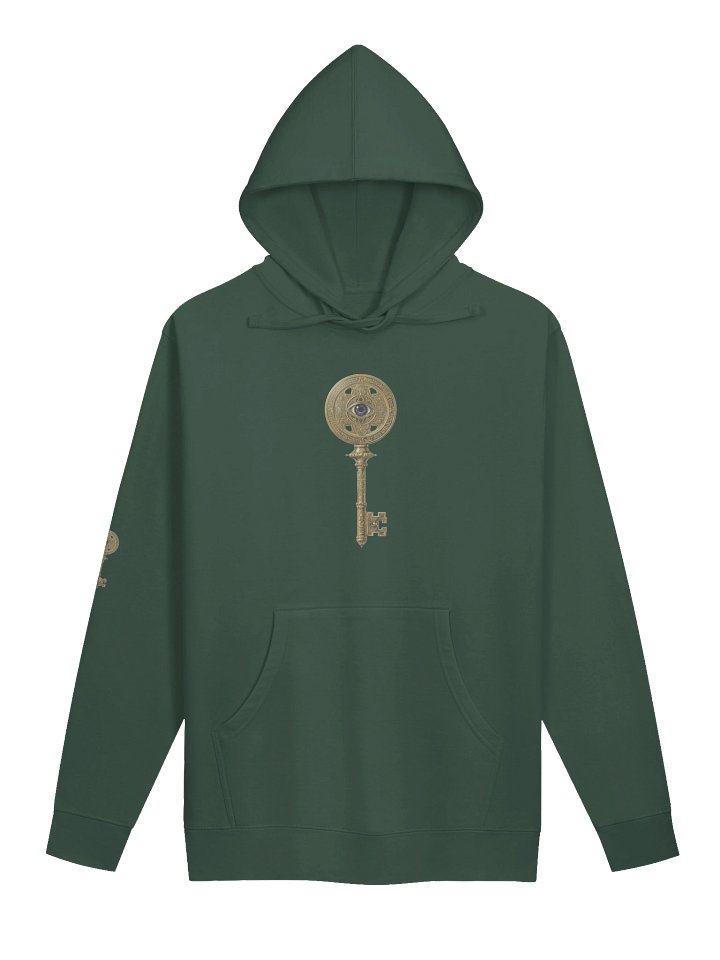 The Gatekeeper’s Key – Alpine Green Direction Edition (Front + Right Sleeve Print) | Unisex Midweight Hoodie product image (1)