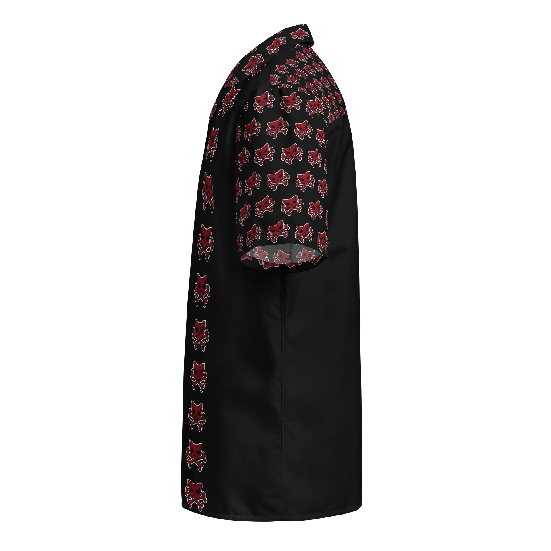 Red Kat Skull Hawaiian Shirt product image (3)