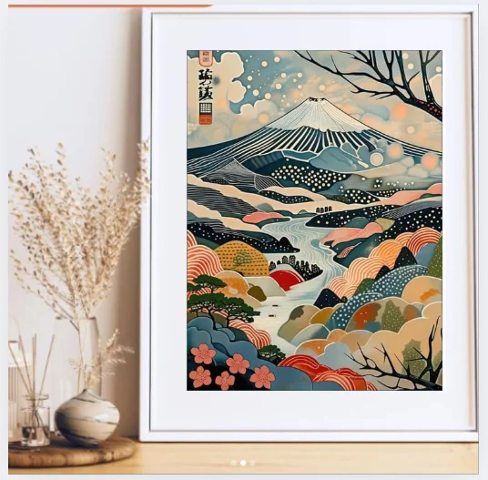 Mount Fuji Print Japanese Mountain Landscape Wall Art product image (2)