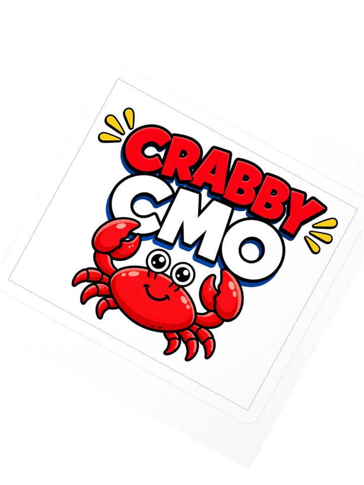 Crabby CMO Crab 3" laptop sticker product image (2)