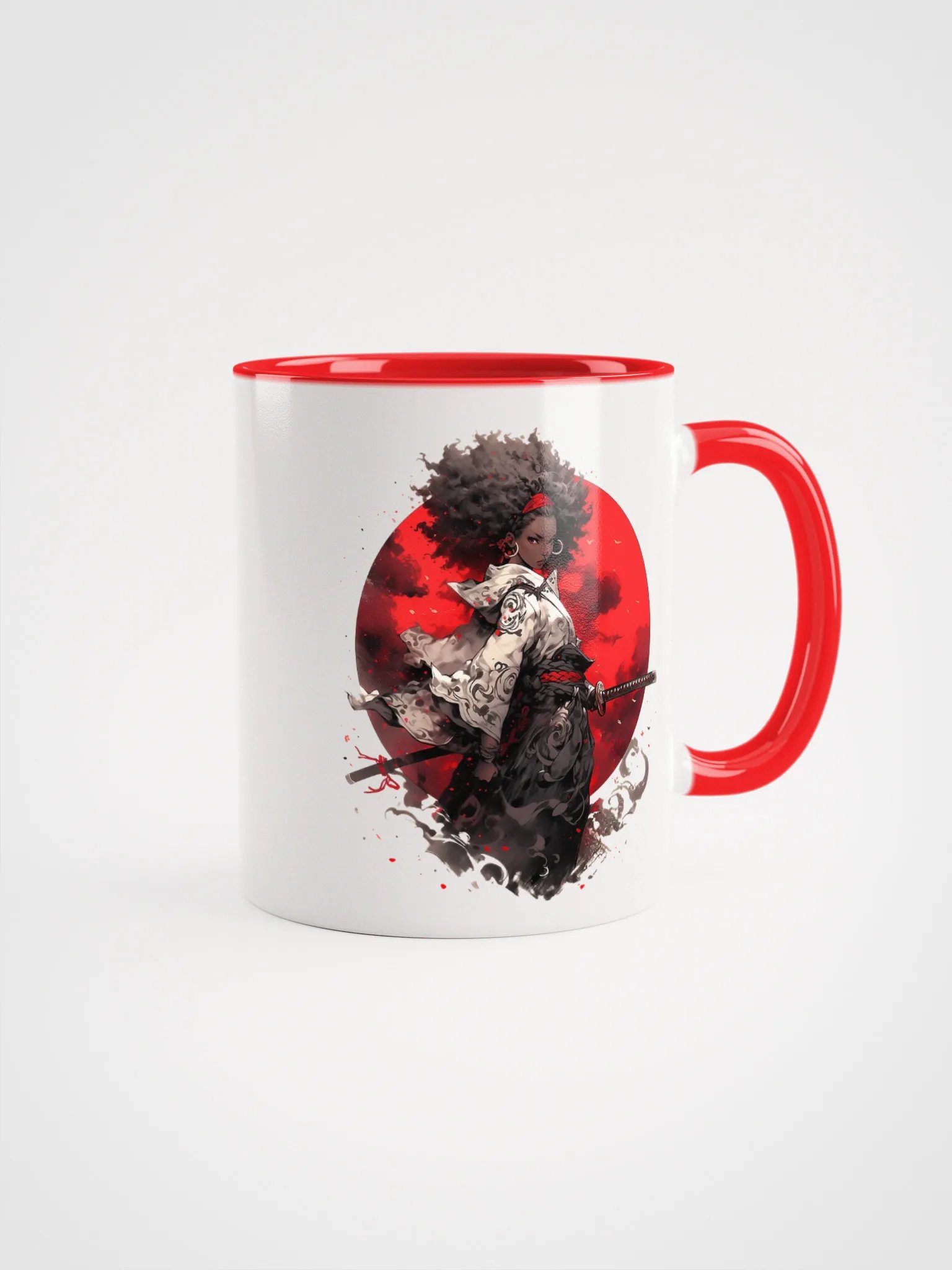 Afro Katana Warrior Girl Ceramic Mug product image (1)
