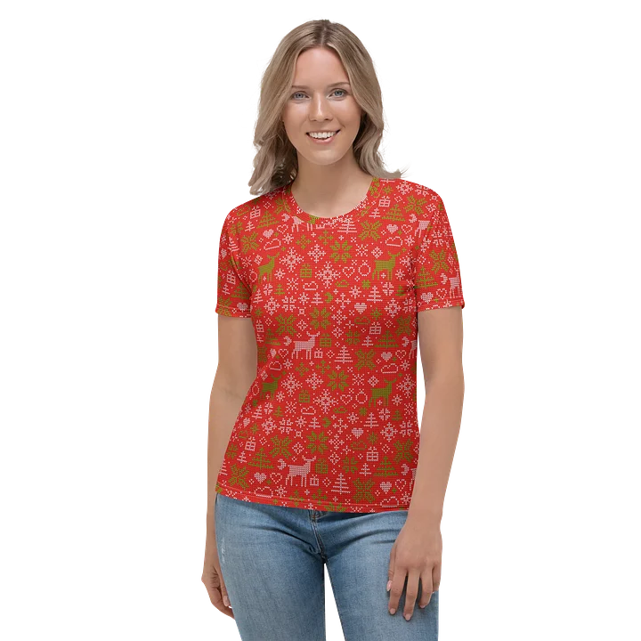 Christmas Nordic Reindeer Holiday Women's T-Shirt product image (1)