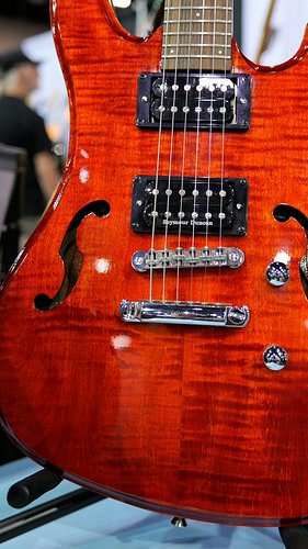 Talking with Tony from TAHG Guitars from North Carolina at the @sarasotaguitarshow - Great guy and some really lovely looking...