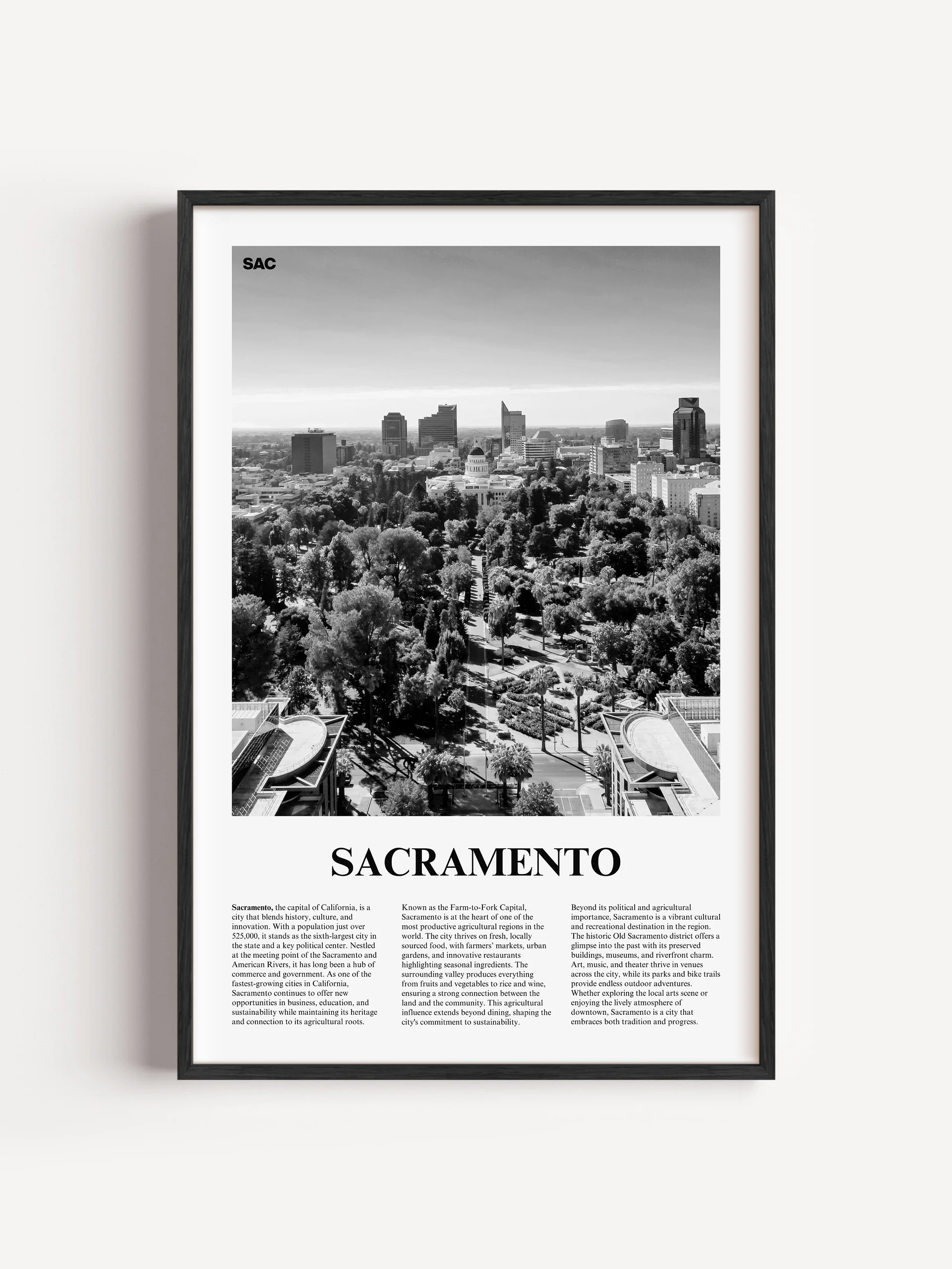 Sacramento 01 Newspaper Poster | Framed product image (1)
