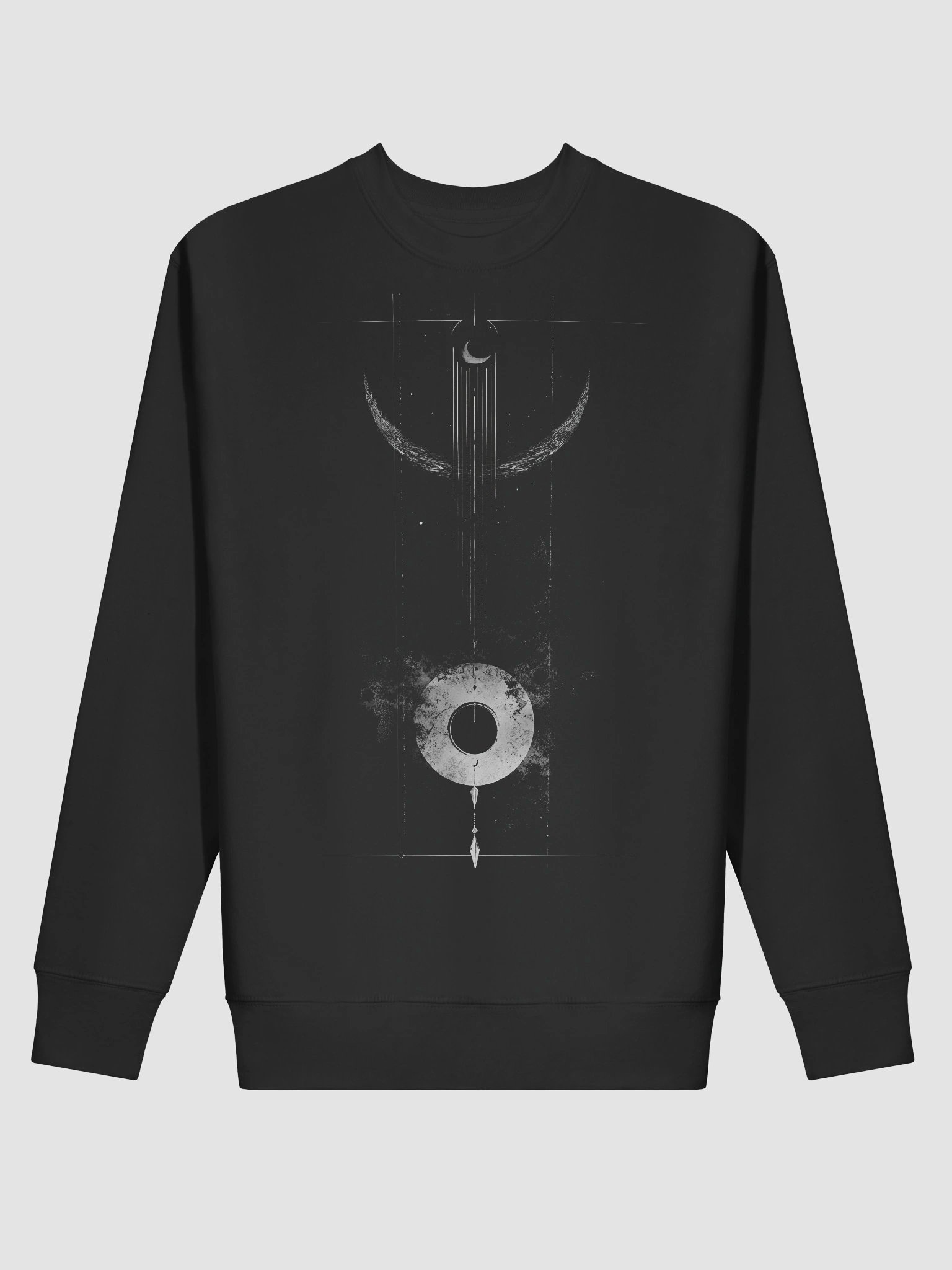 Occult Eclipse Sigil Black Crewneck Sweatshirt product image (2)