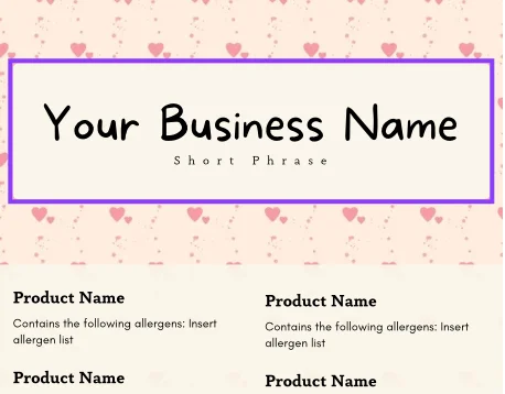 Soft Pink Valentine's Cake Tasting Label Templates product image (2)