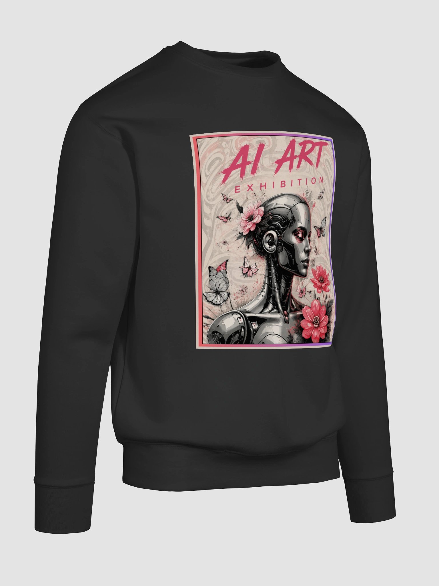"AI ART EXHIBITION CYBER BLOOM" premium cotton sweatshirt product image (5)