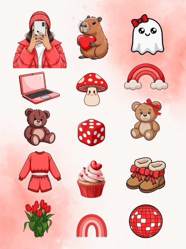 MRR/PLR Red Valentine's Day Clipart product image (2)