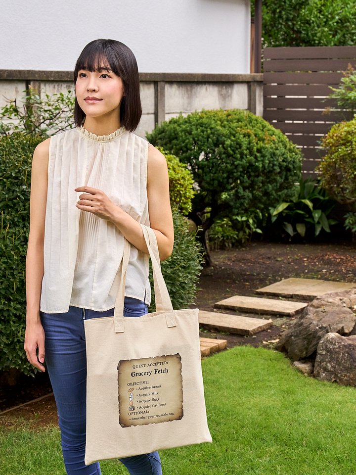 Grocery Fetch Quest Tote | Eco-Friendly Organic Cotton Bag product image (1)