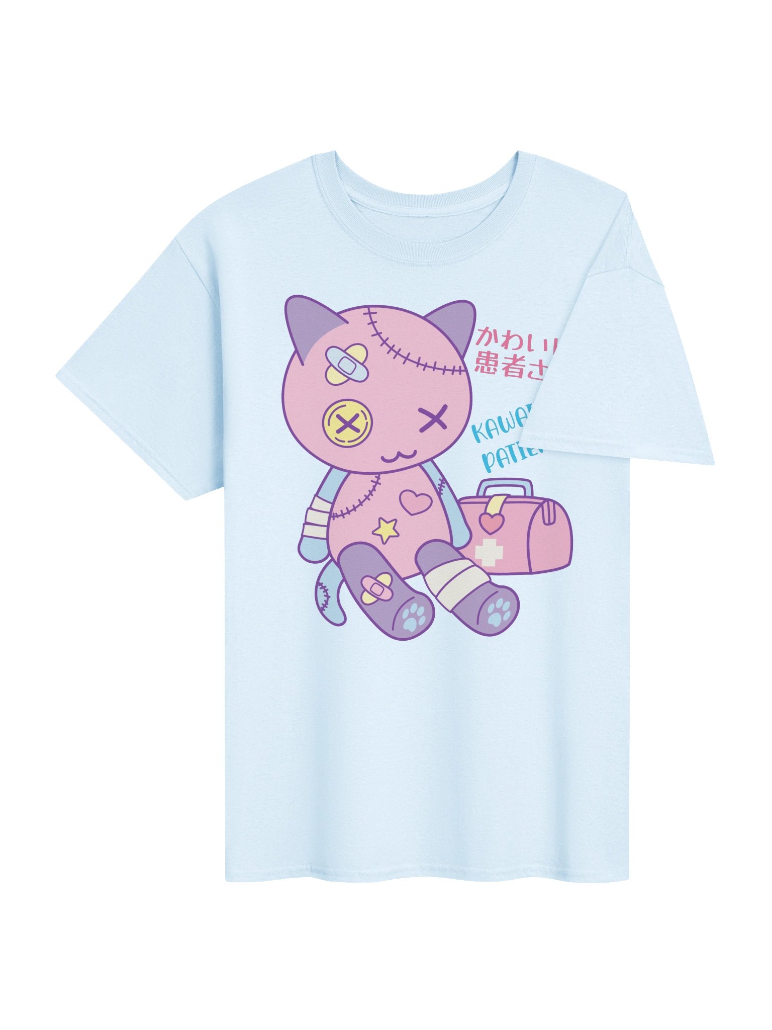Kawaii Patient Toy Cat - Unisex Adult Heavyweight T-shirt product image (3)
