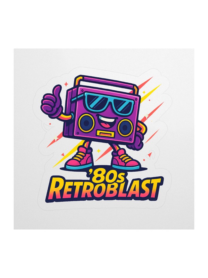 '80s RetroBlast Kiss Cut Sticker product image (1)
