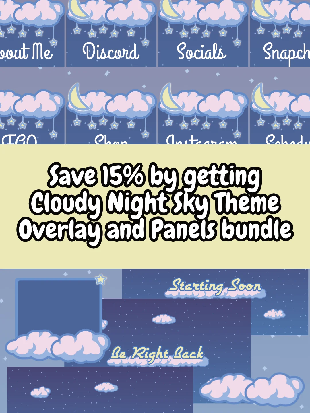 Cloudy Night Sky Theme Bundle product image (1)