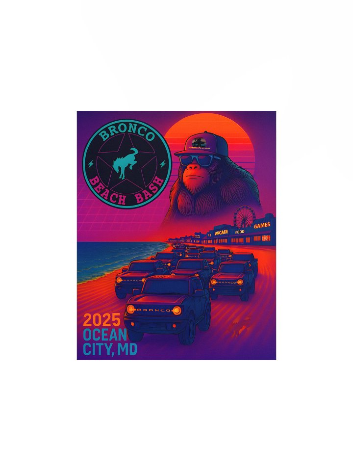 2025 Bronco Beach Bash Ocean City / Destination Bigfoot Bronco Collab | Official Event Collab Artwork By Jamie Castleberry product image (1)