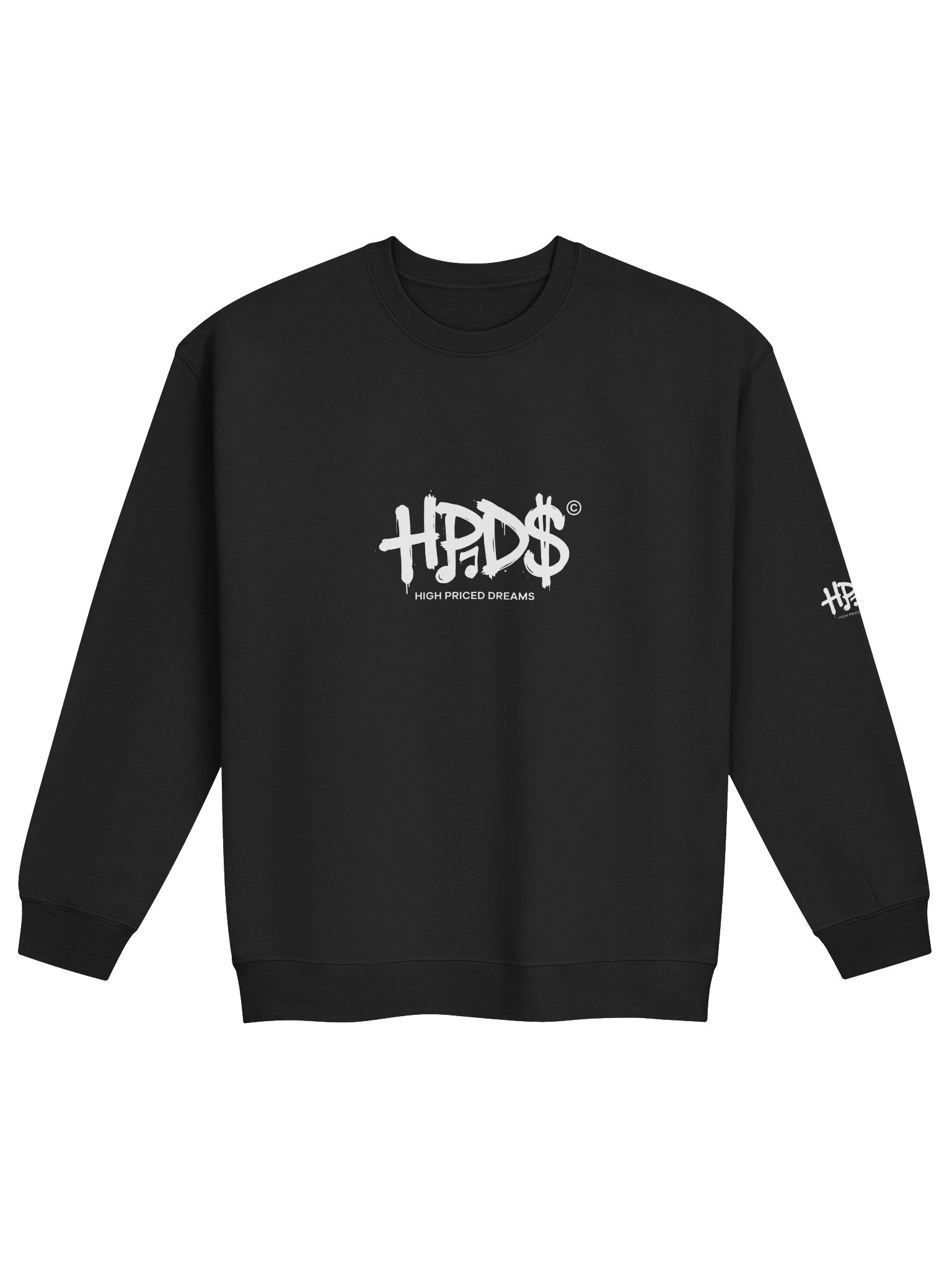 HPD$ Logo Sweatshirt in black with white logo