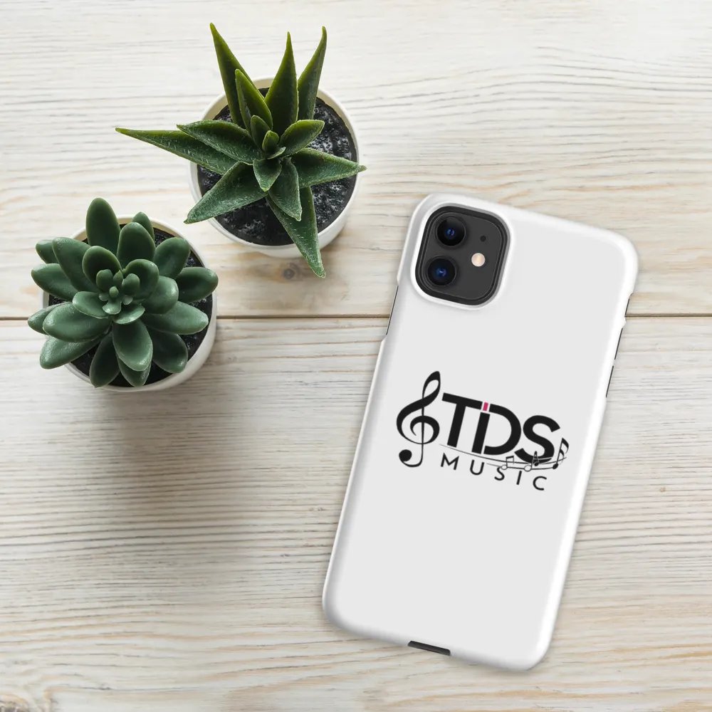 TDS Music White Glossy iPhone Snap Case with Music Notes Design product image (1)