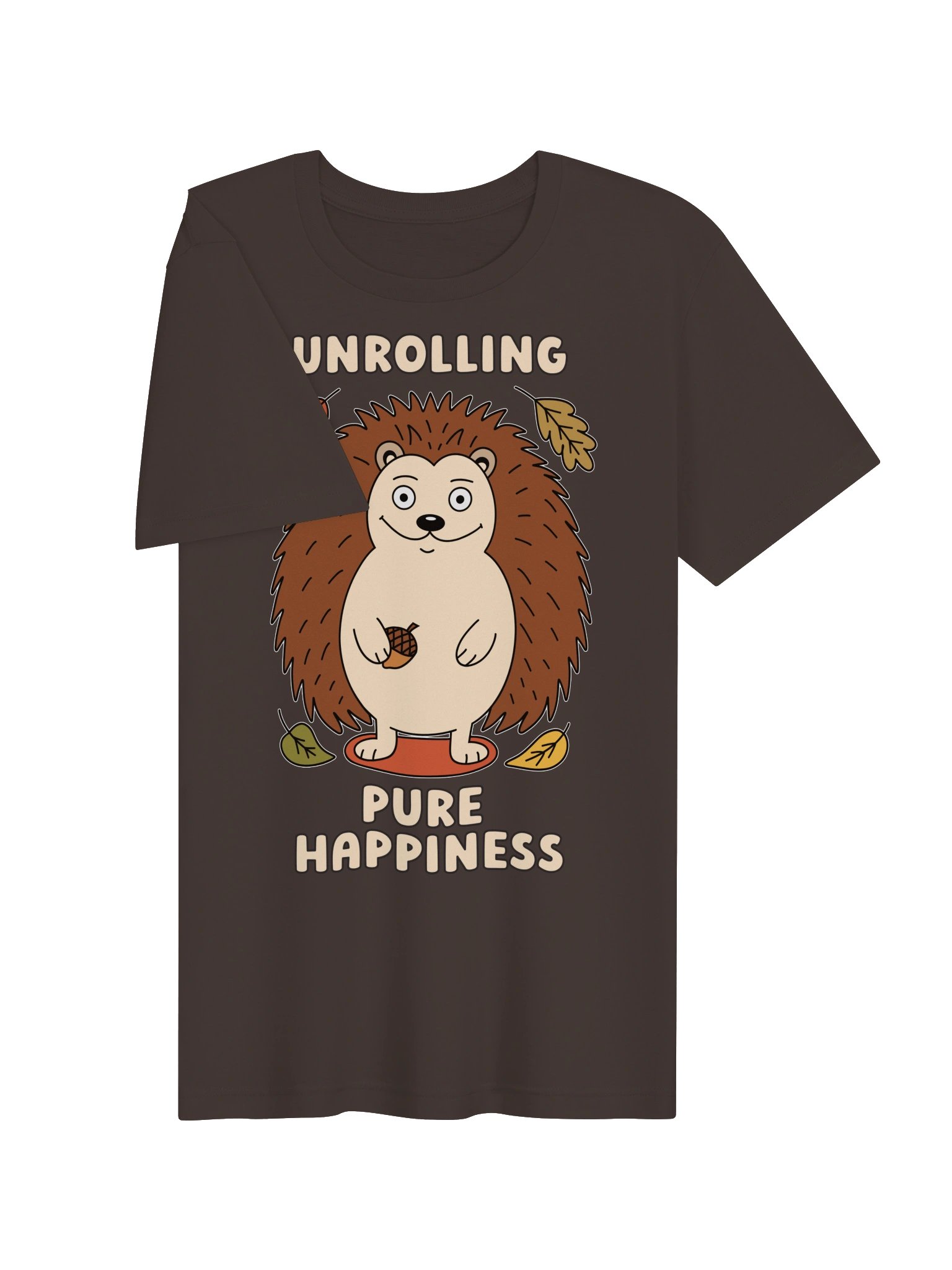 Unrolling Pure Happiness Cute Silly Funny Hedgehog Unisex T-shirt product image (2)
