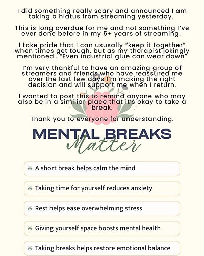 Taking a hiatus to reset, recharge, and renew.